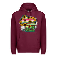 Burgundy Wisconsin State Map Premium Hoodie - RanaPortraitStore
