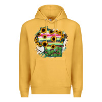 Mustard Wisconsin State Map Premium Hoodie - RanaPortraitStore