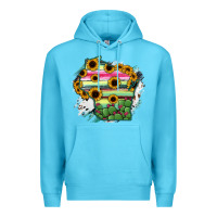 Ocean Blue Wisconsin State Map Premium Hoodie - RanaPortraitStore