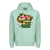 Seafoam Wisconsin State Map Premium Hoodie - RanaPortraitStore