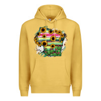Antique Gold Wisconsin State Map Premium Hoodie - RanaPortraitStore