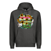 Charcoal Heather Wisconsin State Map Premium Hoodie - RanaPortraitStore