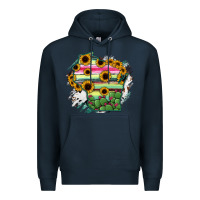 Navy Wisconsin State Map Premium Hoodie - RanaPortraitStore