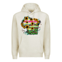 Oatmeal Heather Wisconsin State Map Premium Hoodie - RanaPortraitStore