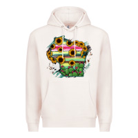 Pale Pink Wisconsin State Map Premium Hoodie - RanaPortraitStore