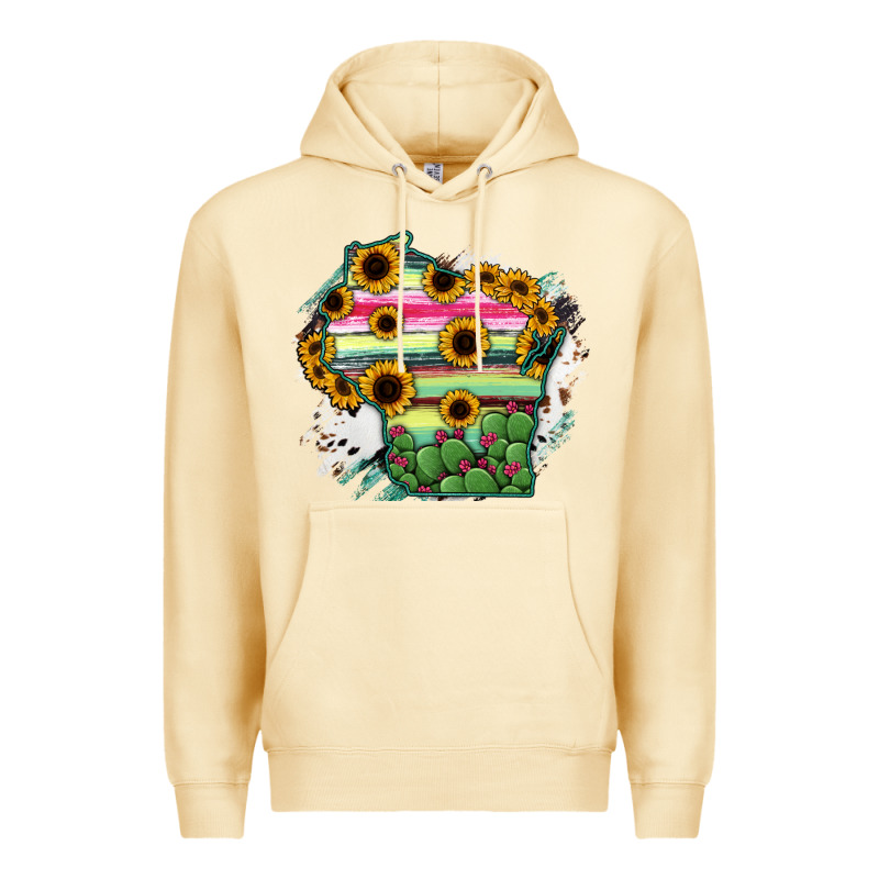 Wisconsin State Map Premium Hoodie by RanaPortraitStore | Teevron