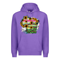 Purple Wisconsin State Map Premium Hoodie - RanaPortraitStore