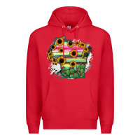 Red Wisconsin State Map Premium Hoodie - RanaPortraitStore