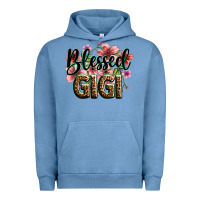 Pigment Pebble Blue flowers blessed gigi Urban Hoodie - Zillion Design Studio