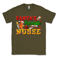 Army Green Santa's Favorite Nurse Classic Tee - FaDigitalArtStudio