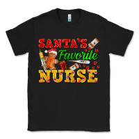 Black Santa's Favorite Nurse Classic Tee - FaDigitalArtStudio