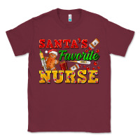 Burgundy Santa's Favorite Nurse Classic Tee - FaDigitalArtStudio