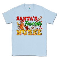 Dusty Blue Santa's Favorite Nurse Classic Tee - FaDigitalArtStudio
