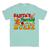 Seafoam Santa's Favorite Nurse Classic Tee - FaDigitalArtStudio