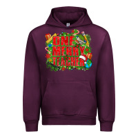Mauve Wine one merry teacher Urban Hoodie - texasbilliewilder