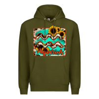 Army Green aquarius turquoise cowhide Premium Hoodie - RanaPortraitStore