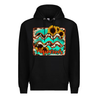 Black aquarius turquoise cowhide Premium Hoodie - RanaPortraitStore