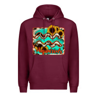 Burgundy aquarius turquoise cowhide Premium Hoodie - RanaPortraitStore