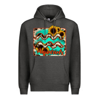 Charcoal Heather aquarius turquoise cowhide Premium Hoodie - RanaPortraitStore