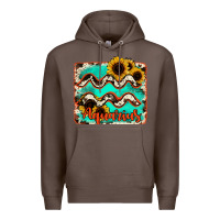 Coffee aquarius turquoise cowhide Premium Hoodie - RanaPortraitStore