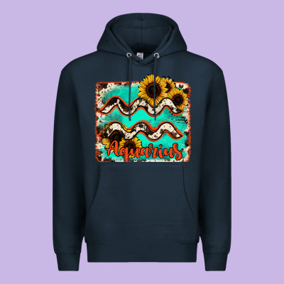 Aquarius Turquoise Cowhide Premium Hoodie Designed By Ranaportraitstore