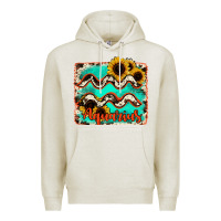 Oatmeal Heather aquarius turquoise cowhide Premium Hoodie - RanaPortraitStore