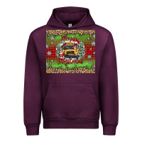 Mauve Wine Christmas school bus Urban Hoodie - texasbilliewilder