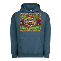 Pigment Midnight Navy Christmas school bus Urban Hoodie - texasbilliewilder