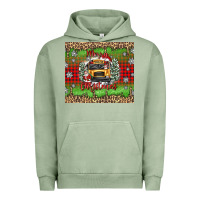 Pigment Oil Green Christmas school bus Urban Hoodie - texasbilliewilder