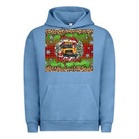 Pigment Pebble Blue Christmas school bus Urban Hoodie - texasbilliewilder