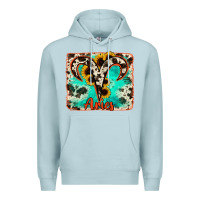 Blue Mist aries turquoise cowhide Premium Hoodie - RanaPortraitStore