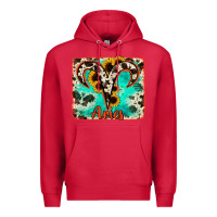 Cardinal aries turquoise cowhide Premium Hoodie - RanaPortraitStore