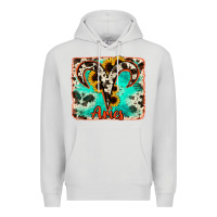 Dove Grey aries turquoise cowhide Premium Hoodie - RanaPortraitStore