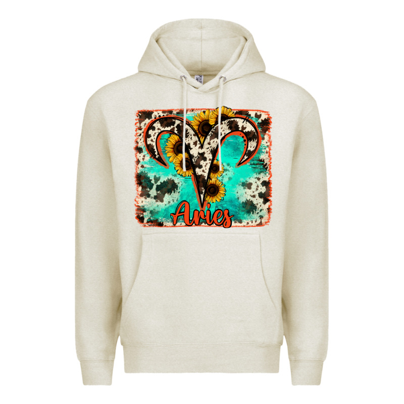 Aries Turquoise Cowhide Premium Hoodie by RanaPortraitStore | Teevron