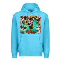 Ocean Blue aries turquoise cowhide Premium Hoodie - RanaPortraitStore