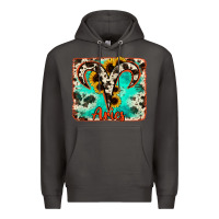 Smoke aries turquoise cowhide Premium Hoodie - RanaPortraitStore