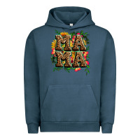 Pigment Midnight Navy floral leopard mama Urban Hoodie - Zillion Design Studio