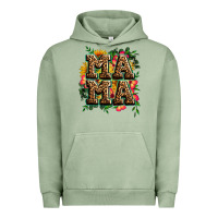 Pigment Oil Green floral leopard mama Urban Hoodie - Zillion Design Studio