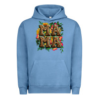 Pigment Pebble Blue floral leopard mama Urban Hoodie - Zillion Design Studio