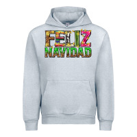 Heather Grey feliz navidad with pattern Urban Hoodie - texasbilliewilder