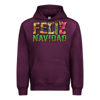 Mauve Wine feliz navidad with pattern Urban Hoodie - texasbilliewilder