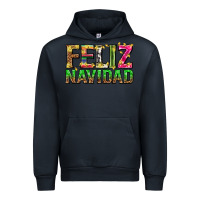 Navy feliz navidad with pattern Urban Hoodie - texasbilliewilder