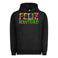 Pigment Black feliz navidad with pattern Urban Hoodie - texasbilliewilder