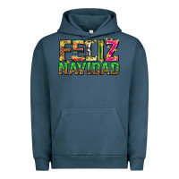 Pigment Midnight Navy feliz navidad with pattern Urban Hoodie - texasbilliewilder