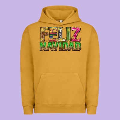 Feliz Navidad With Pattern Urban Hoodie Designed By Texasbilliewilder