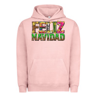Pigment Salmon feliz navidad with pattern Urban Hoodie - texasbilliewilder