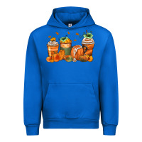 Cobalt pumpkins coffee cups Urban Hoodie - Zillion Design Studio