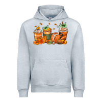 Heather Grey pumpkins coffee cups Urban Hoodie - Zillion Design Studio