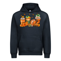 Navy pumpkins coffee cups Urban Hoodie - Zillion Design Studio