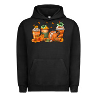 Pigment Black pumpkins coffee cups Urban Hoodie - Zillion Design Studio